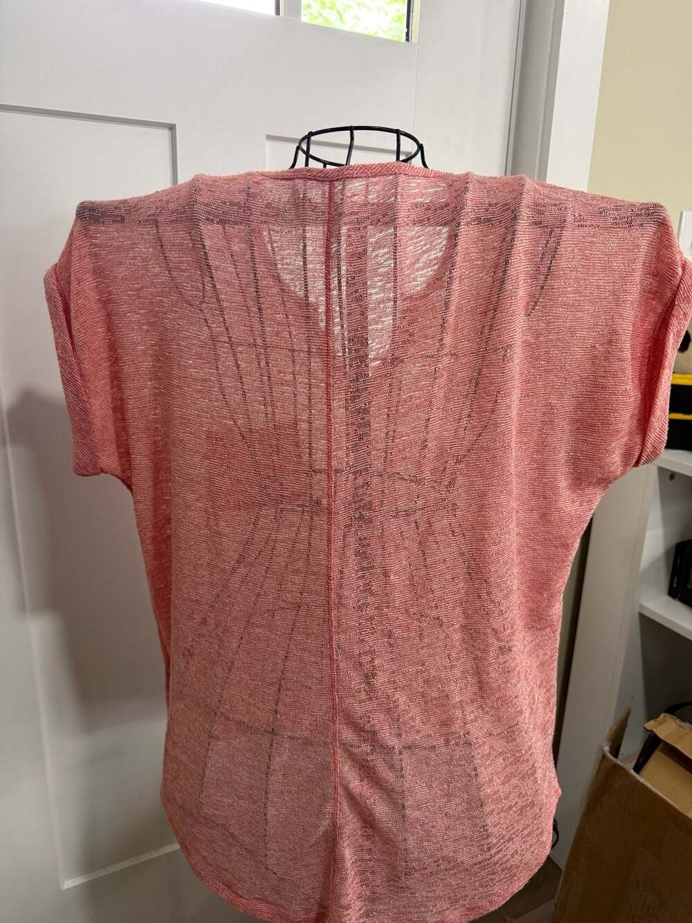 Kate & Sam Coral V-Neck Short Sleeve Pocket Top Size Medium - Picture 7 of 7